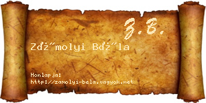 Zámolyi Béla névjegykártya