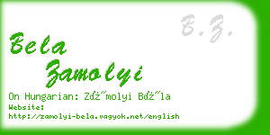 bela zamolyi business card